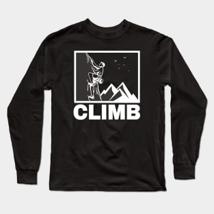 Climb Illustration Mountain Climber Long Sleeve T-Shirt